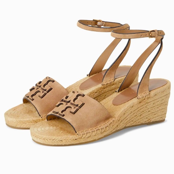 NEW Tory Burch Ines Wedge Espadrille 50mm in Ceramic Taupe